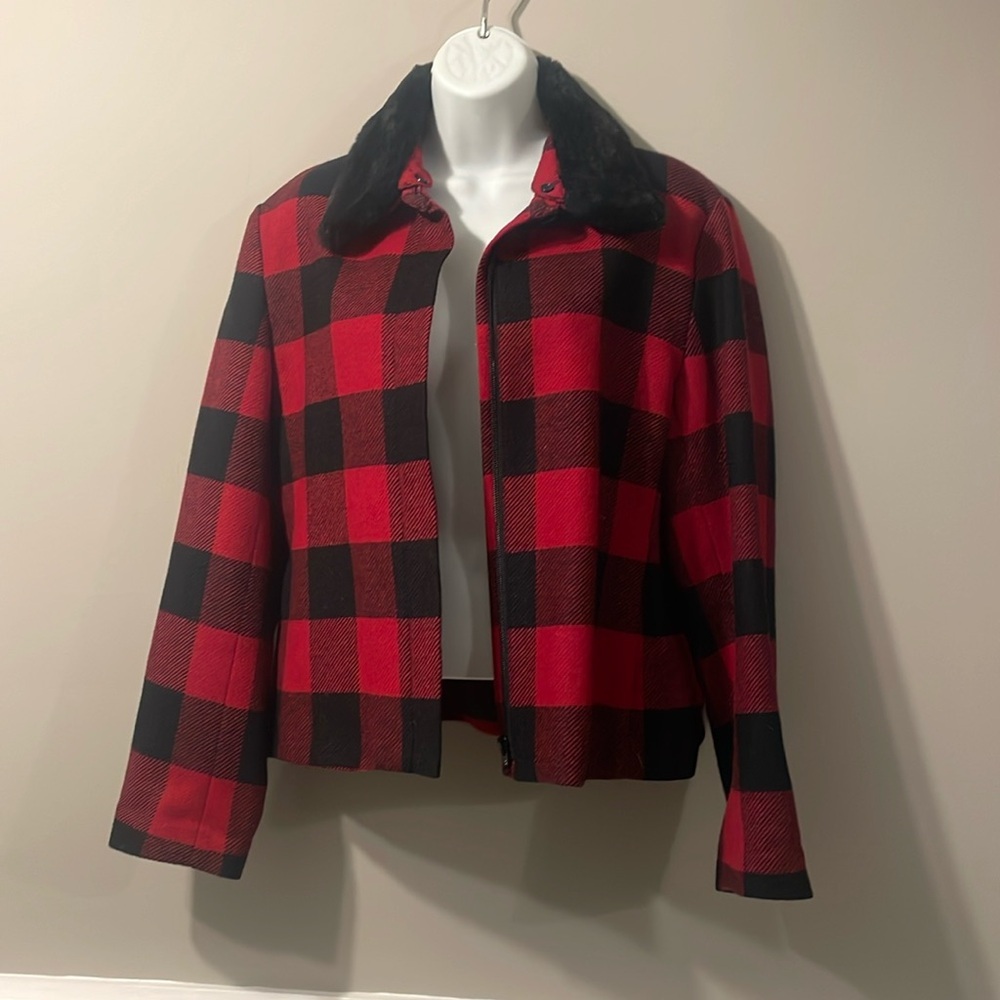 Talbots pure wool christmas jacket.